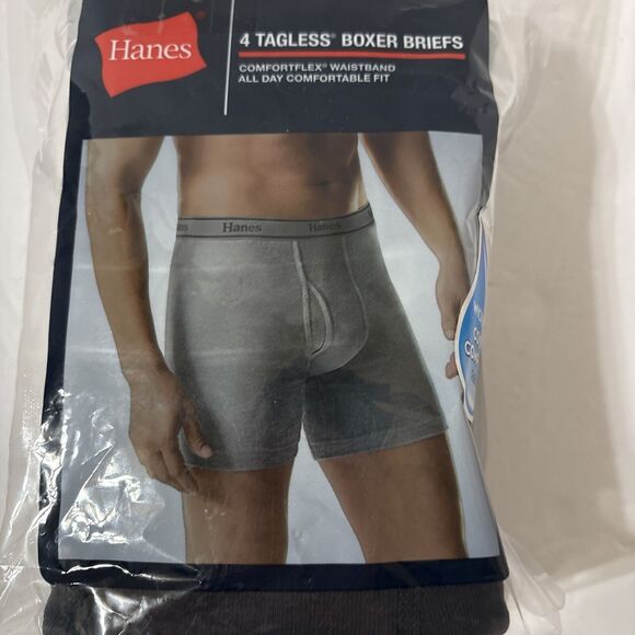 HANES Boxer Briefs Men's M 32-34-4 Pack Assorted Tagless Comfort Flex J349B4 - Picture 2 of 6
